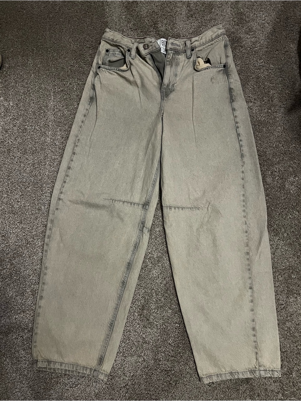 BDG Wide Leg Jeans in gray/green tone